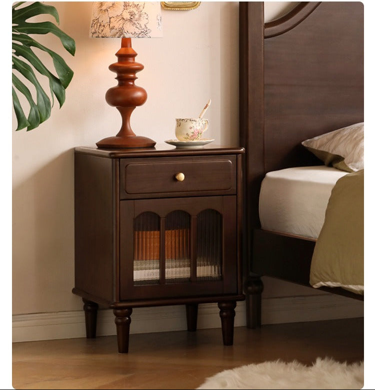 Black Walnut, Poplar, Ash Solid Wood American Retro Nightstand