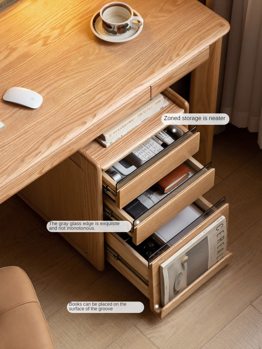 Oak, Cherry Wood, Black Walnut Solid Wood Multifunctional Bookcase