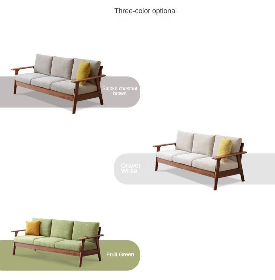 Oak Solid Wood Sofa Fabric Cushion.