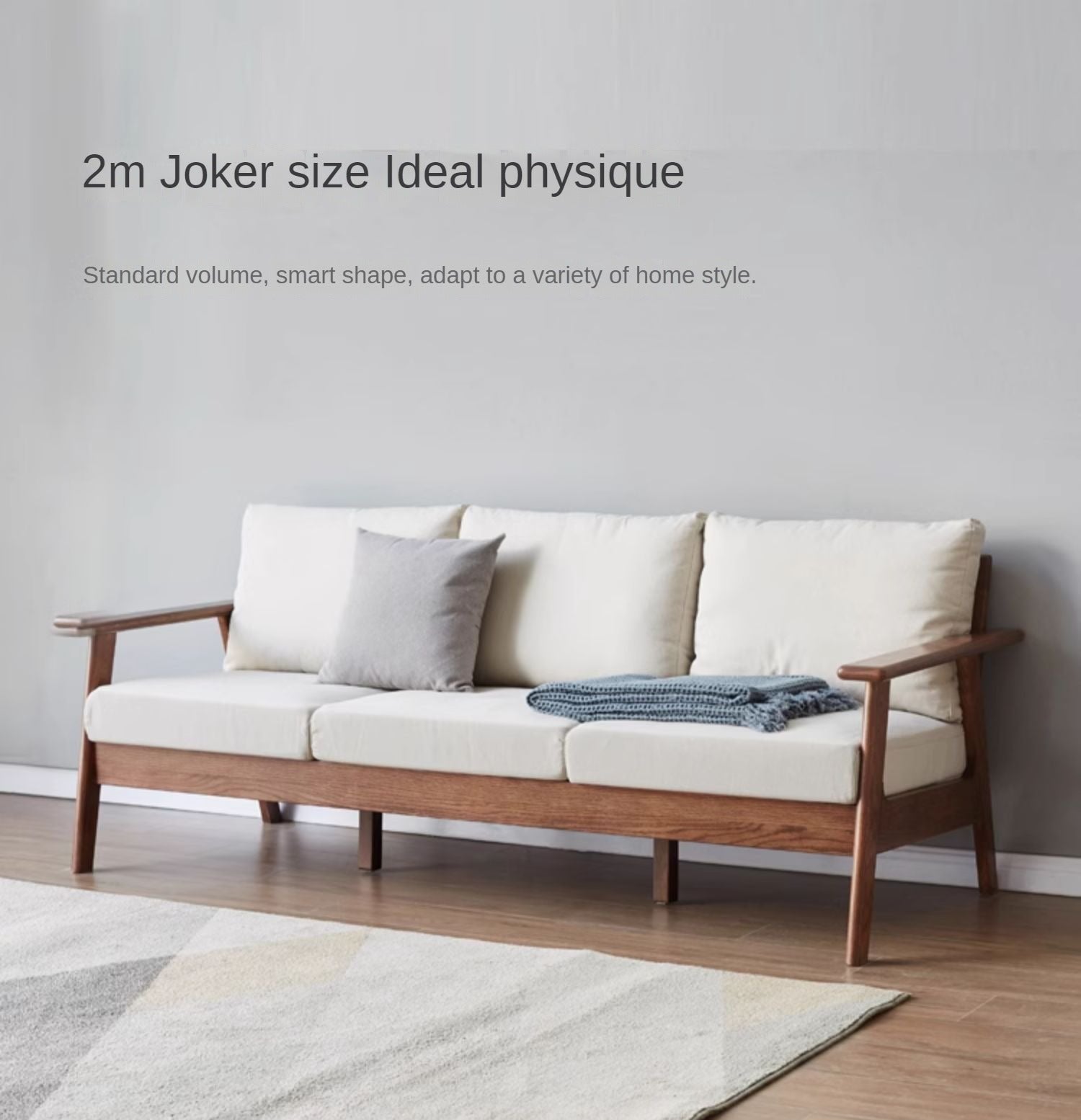 Oak Solid Wood Sofa Fabric Cushion.