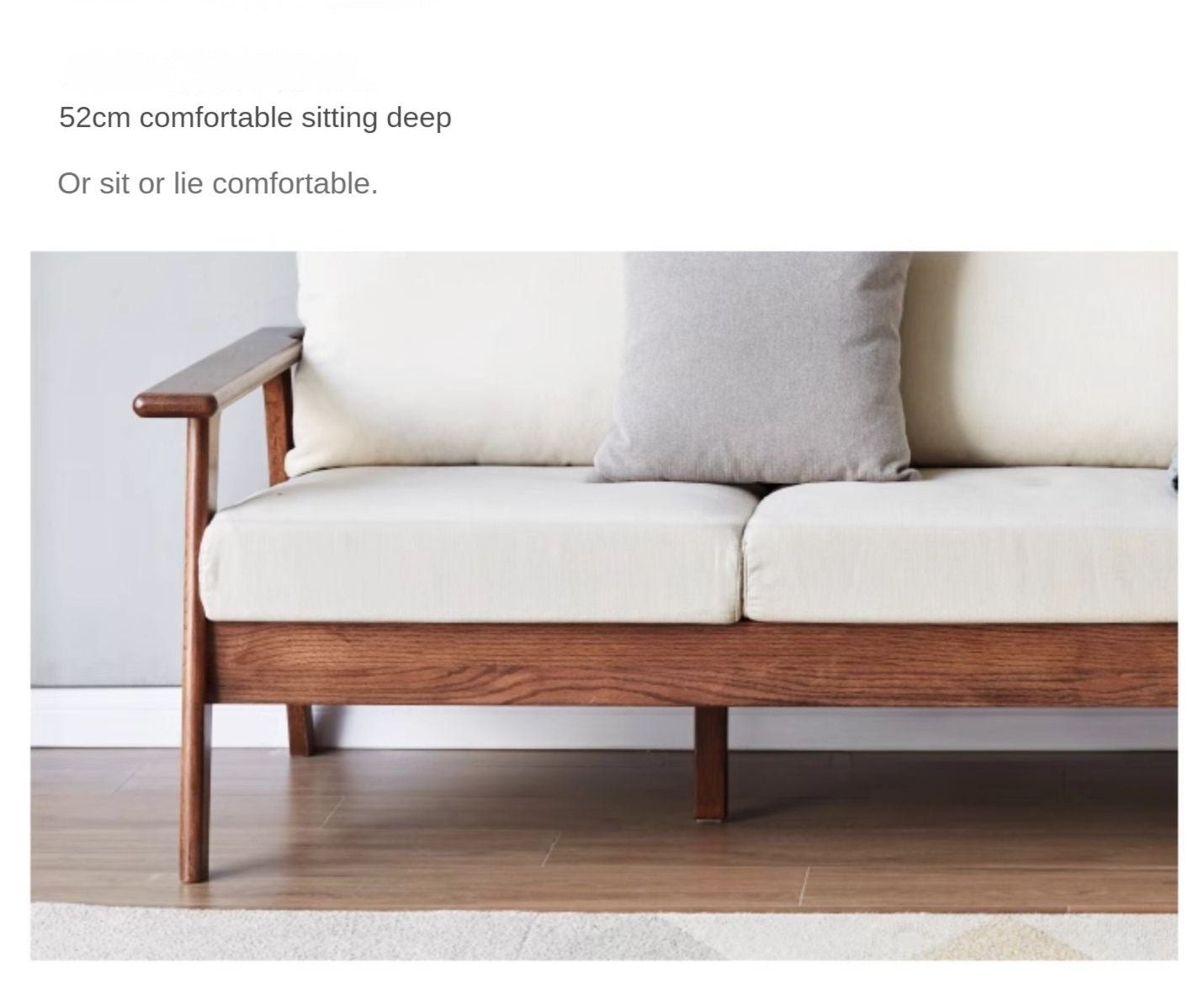 Oak Solid Wood Sofa Fabric Cushion.