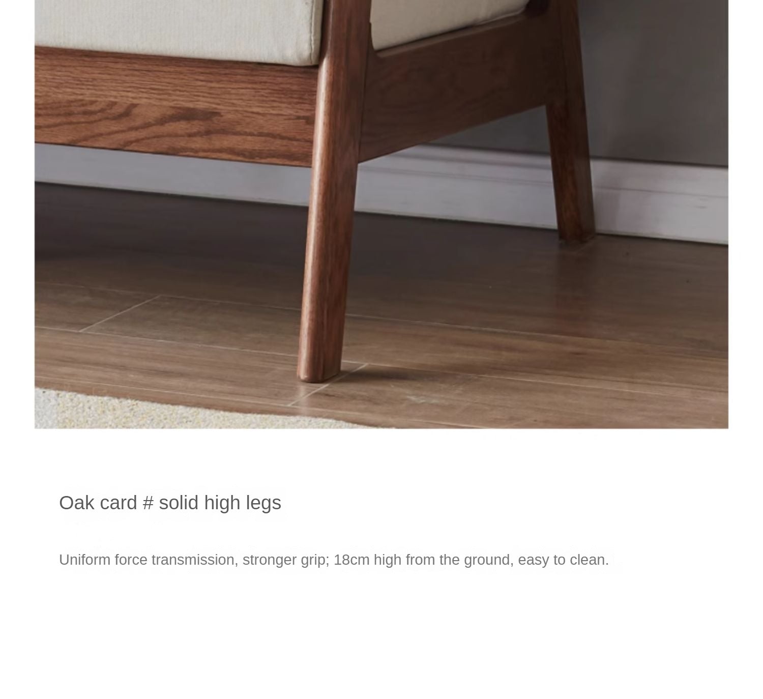 Oak Solid Wood Sofa Fabric Cushion.