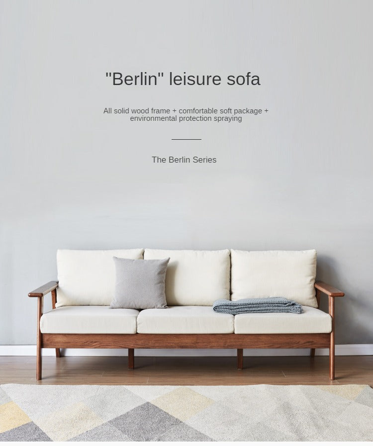 Oak Solid Wood Sofa Fabric Cushion.
