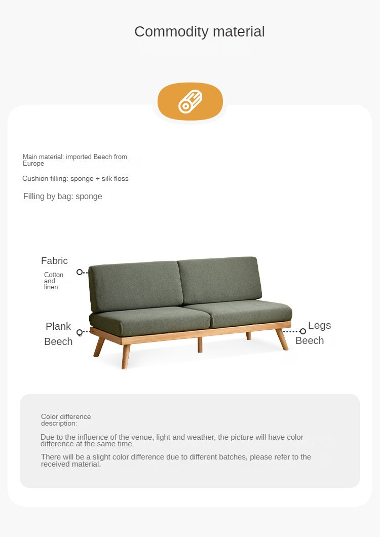 Beech Solid Wood Soft-covered Sofa.