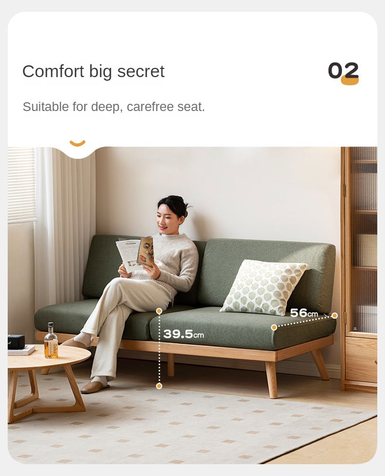 Beech Solid Wood Soft-covered Sofa.