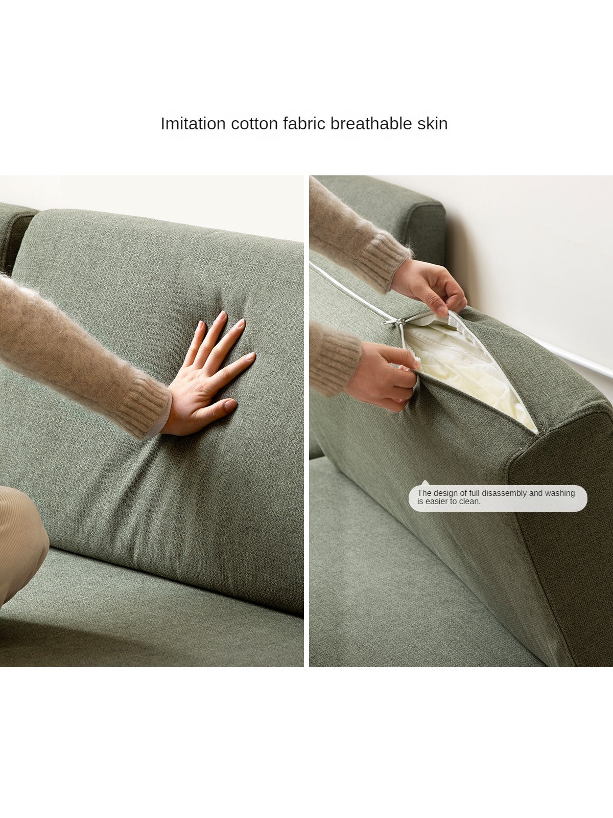 Beech Solid Wood Soft-covered Sofa.