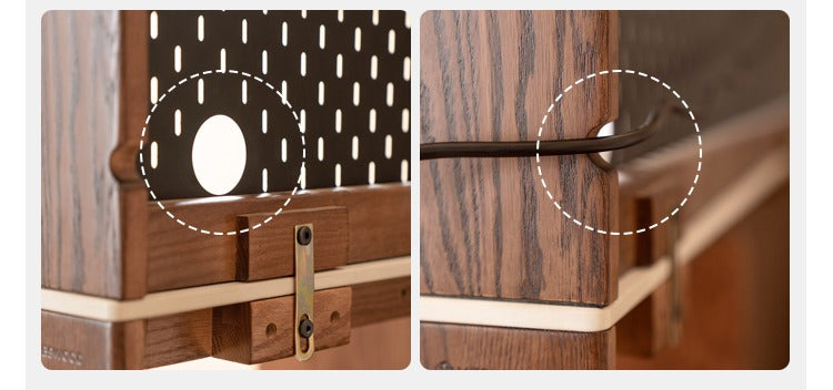 Oak Solid Wood Dining Storage Sideboard Against The Wall