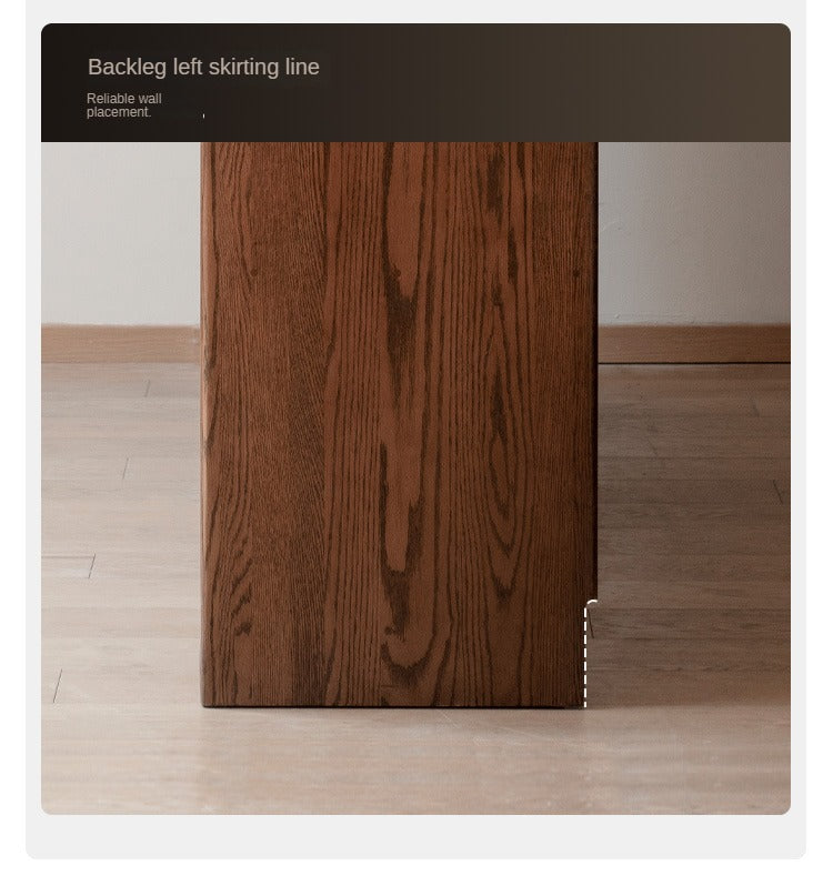 Oak Solid Wood Dining Storage Sideboard Against The Wall