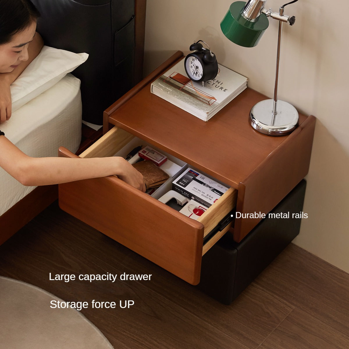 Ash, Poplar Solid Wood Nightstand