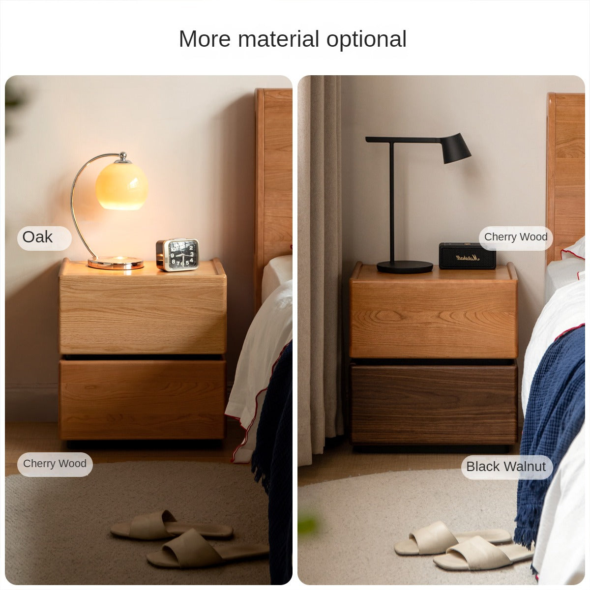 Ash, Poplar Solid Wood Nightstand