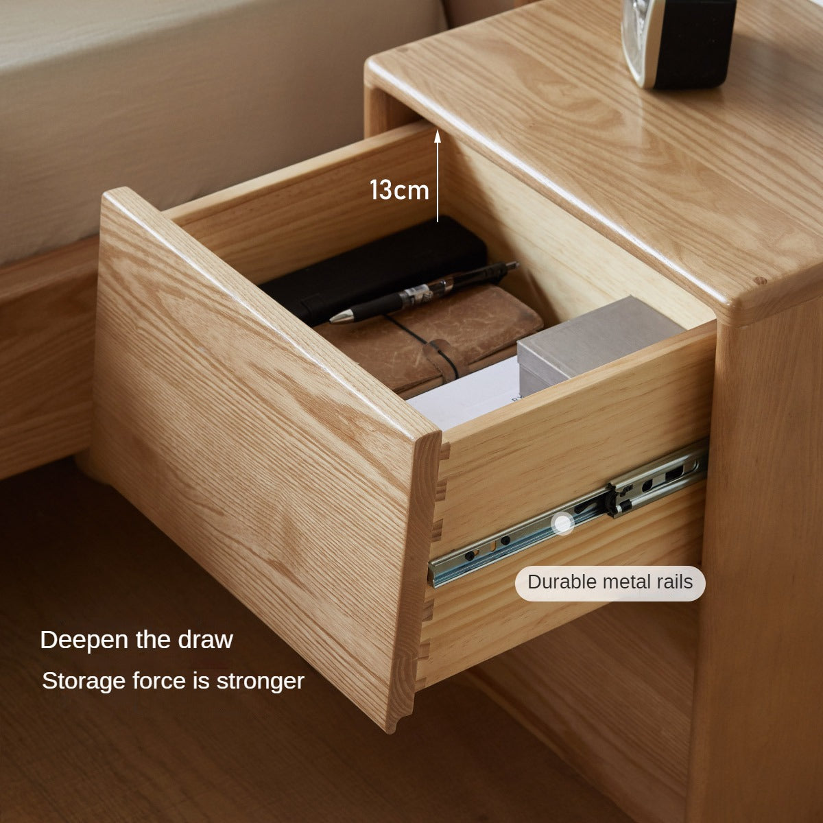 Ash, Oak Solid Wood Nightstand