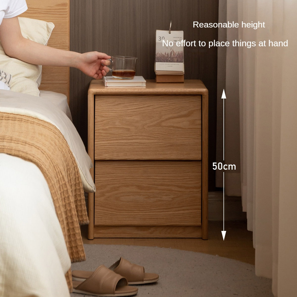 Ash, Oak Solid Wood Nightstand