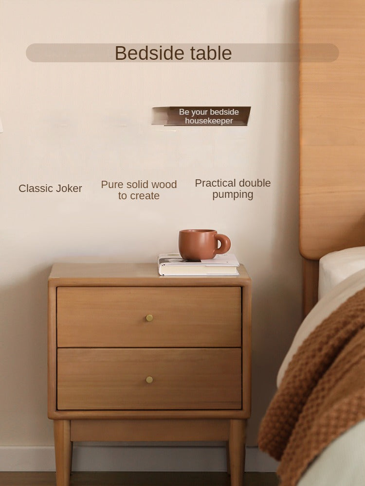 Poplar Solid Wood Nightstand,