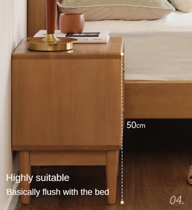 Poplar Solid Wood Nightstand,