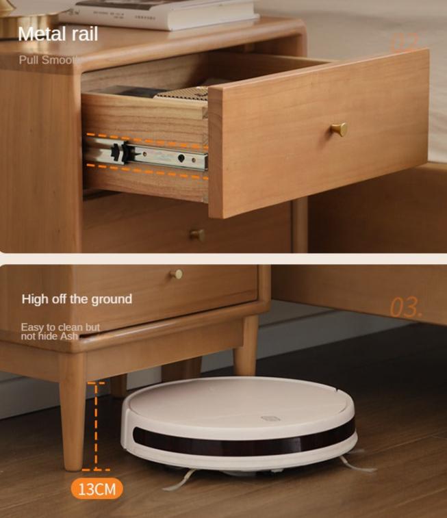Poplar Solid Wood Nightstand,
