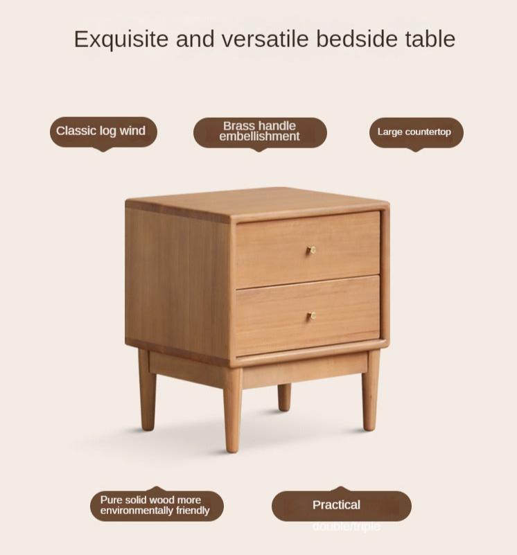 Poplar Solid Wood Nightstand,