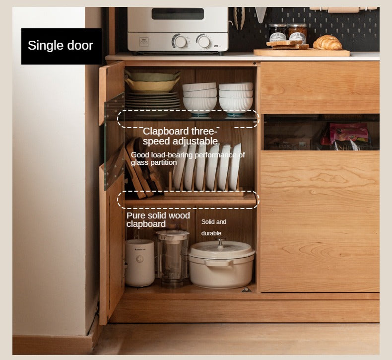 Cherry Solid Wood Large Capacity Storage Sideboard