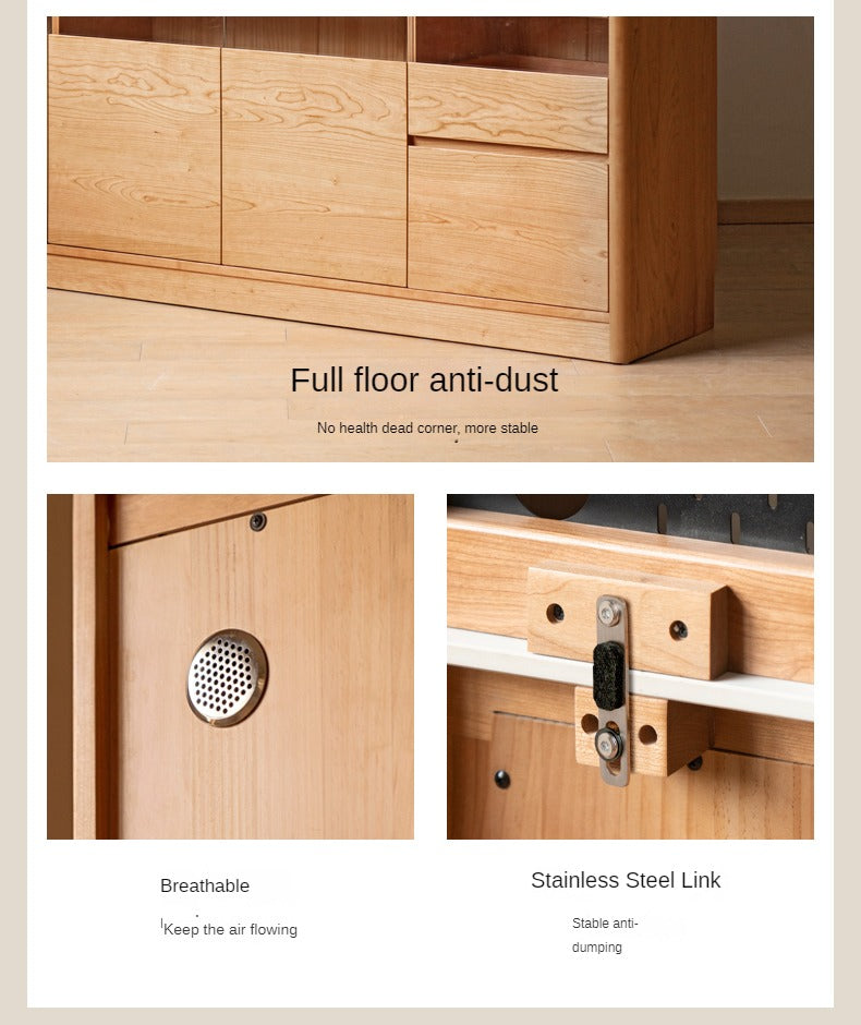 Cherry Solid Wood Large Capacity Storage Sideboard
