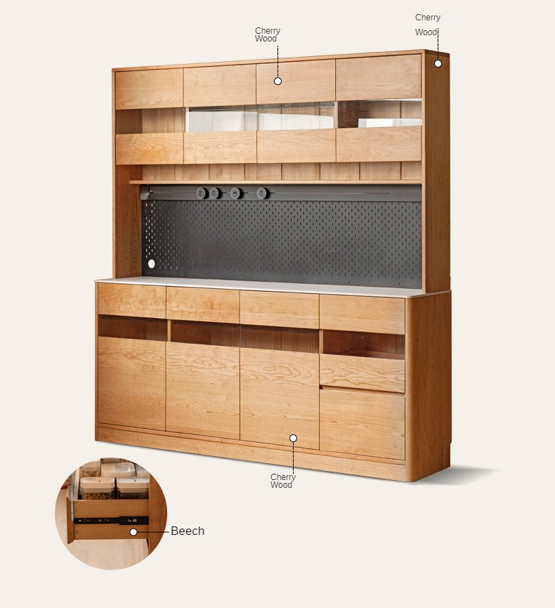 Cherry Solid Wood Large Capacity Storage Sideboard