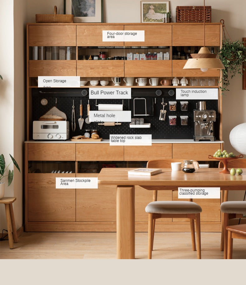 Cherry Solid Wood Large Capacity Storage Sideboard