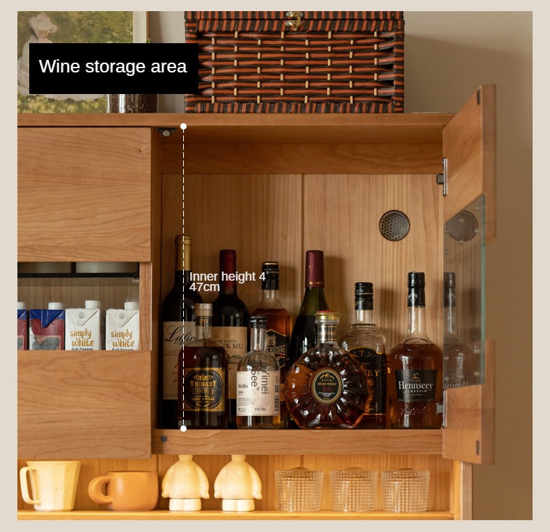 Cherry Solid Wood Large Capacity Storage Sideboard