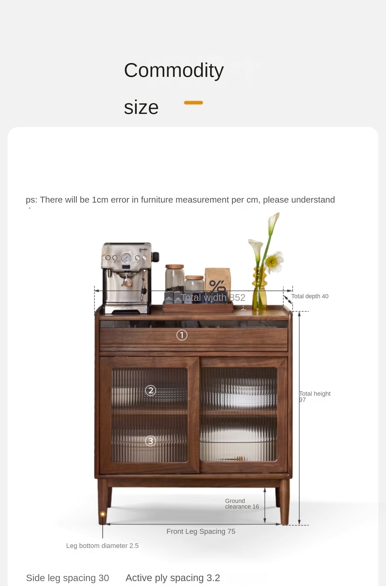 Black Walnut Solid Wood Modern Simple Dining Sideboard