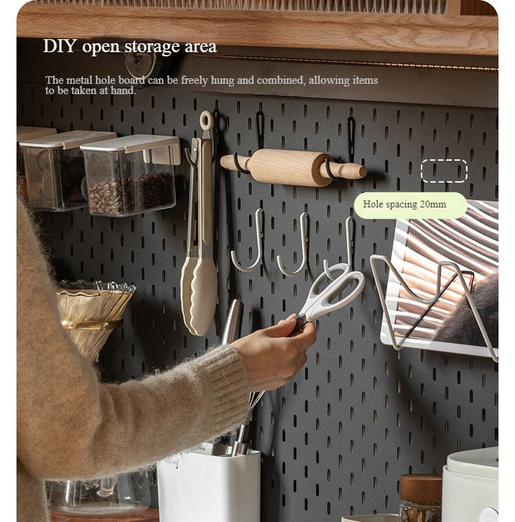 Oak Solid Wood Perforated Rock Board Dining Sideboard