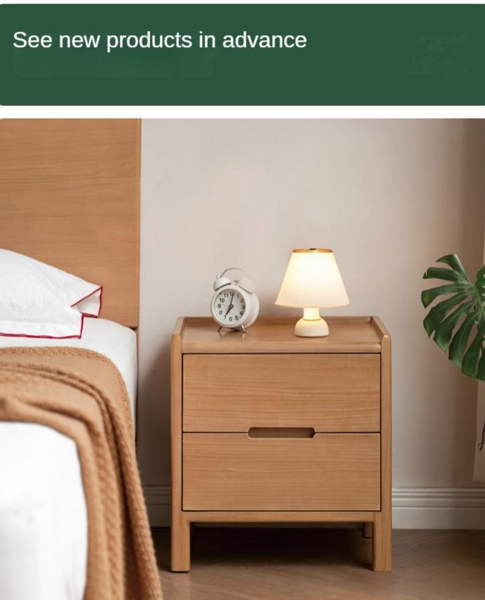 Poplar Solid Wood Nightstand,