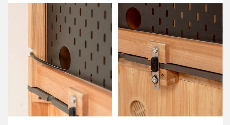 Cherry, Oak Solid Wood Rock Board Dining Cabinet Integrated High