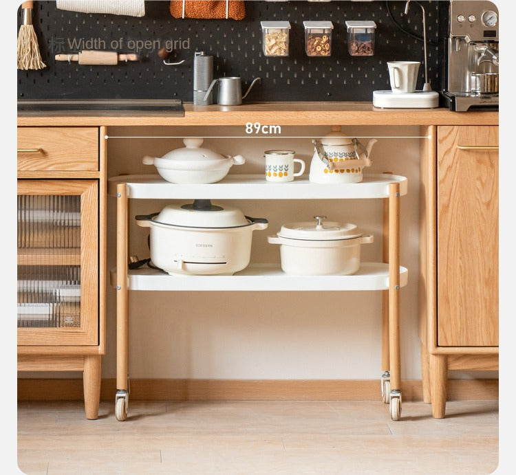 Oak Solid Wood Ultra-thin Multi-function Dining Sideboard Integrated