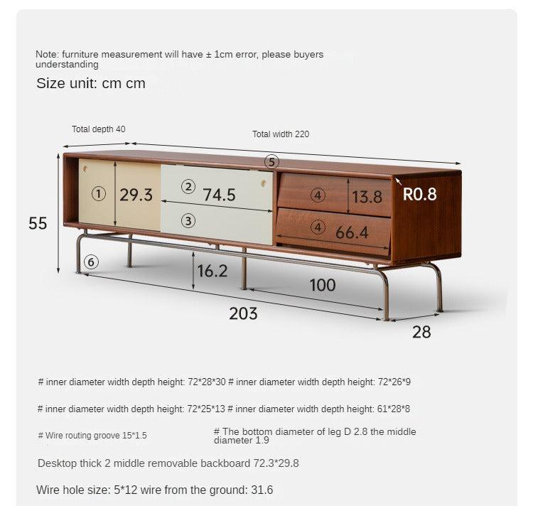 Poplar Solid Wood Large Capacity Floor TV Cabinet