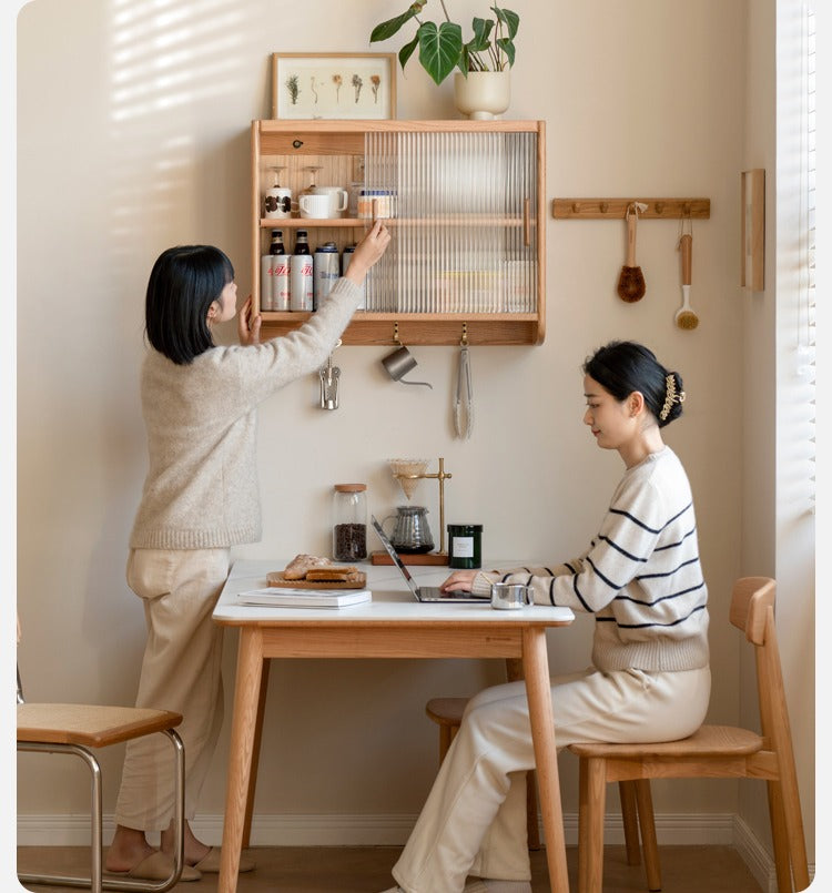 Oak Solid Wood Wall-Mounted Sideboard