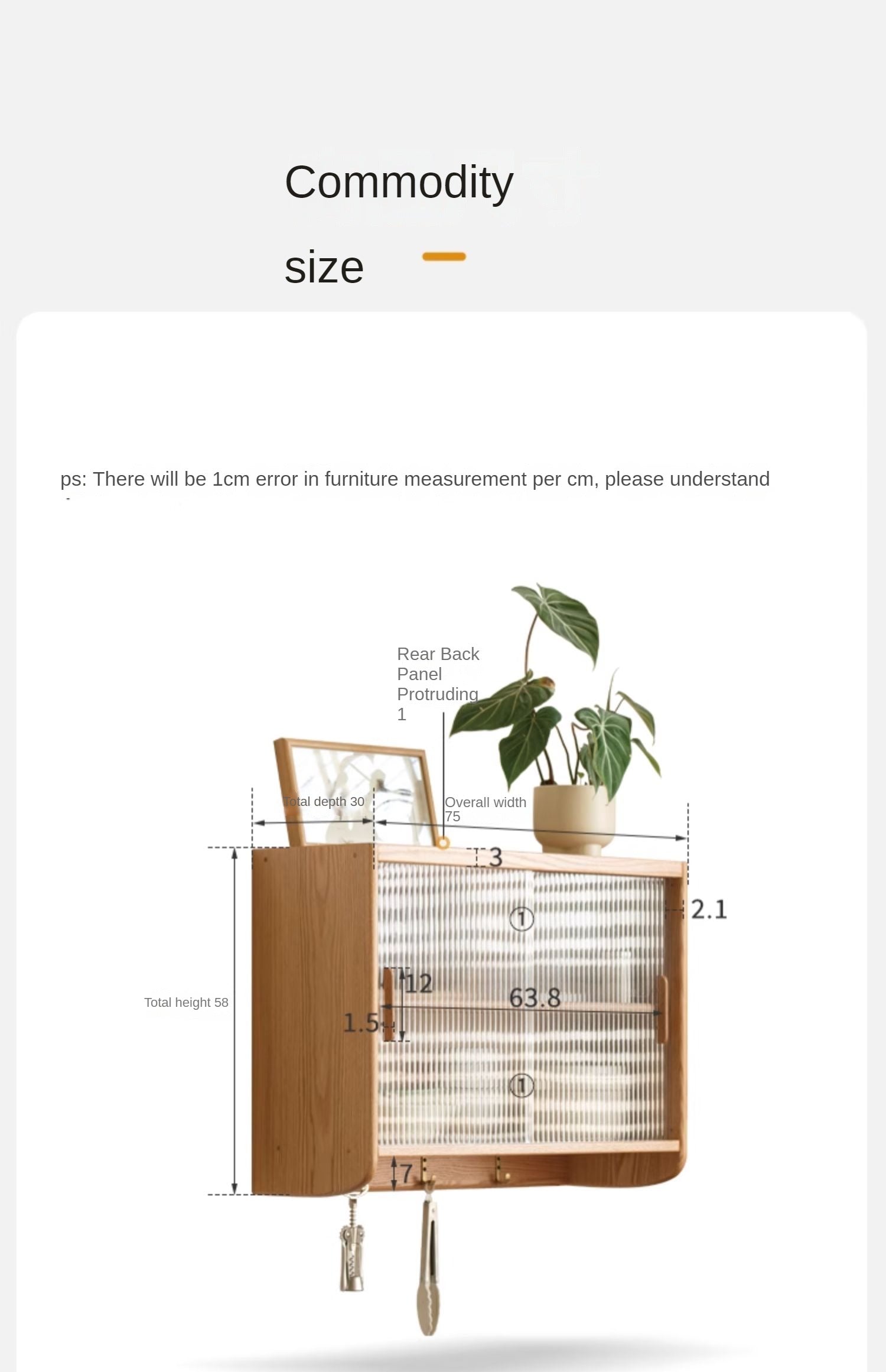 Oak Solid Wood Wall-Mounted Sideboard