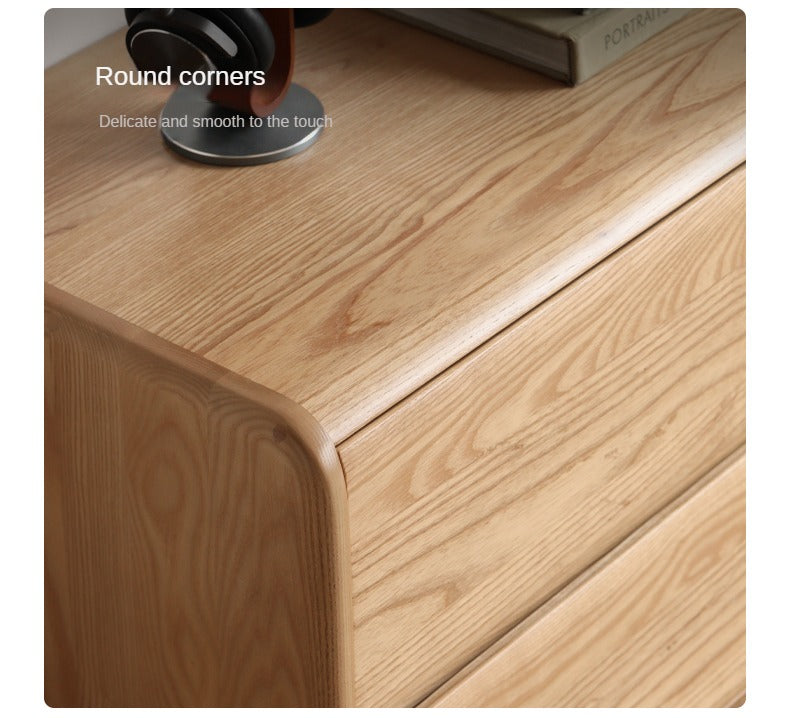 Ash Solid Wood High Floor Storage TV Cabinet.