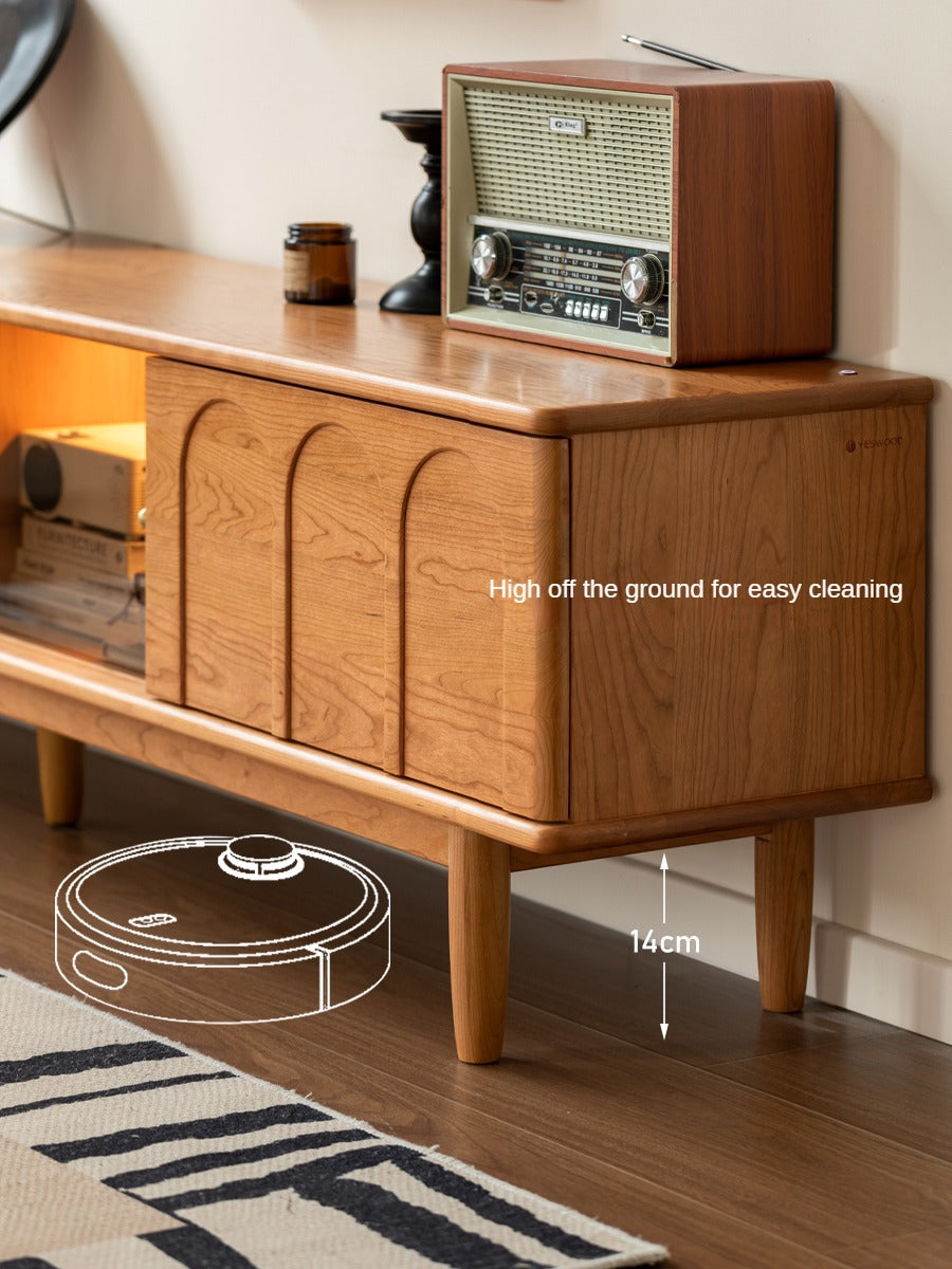 Cherry, Poplar Solid Wood French Retro Style TV Cabinet.