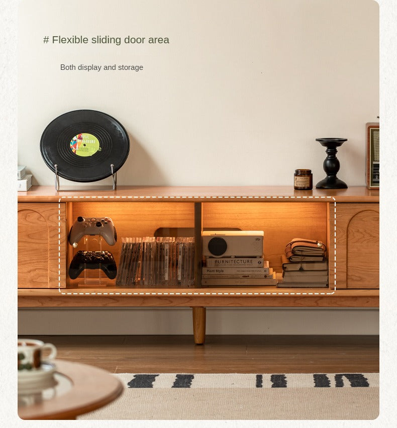 Cherry, Poplar Solid Wood French Retro Style TV Cabinet.