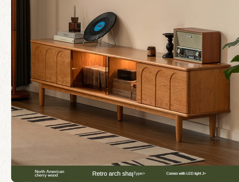 Cherry, Poplar Solid Wood French Retro Style TV Cabinet.