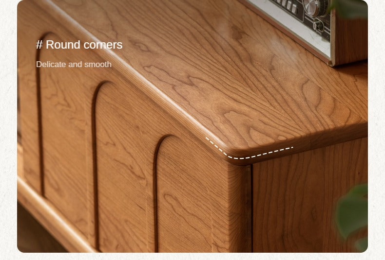 Cherry, Poplar Solid Wood French Retro Style TV Cabinet.