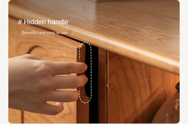 Cherry, Poplar Solid Wood French Retro Style TV Cabinet.