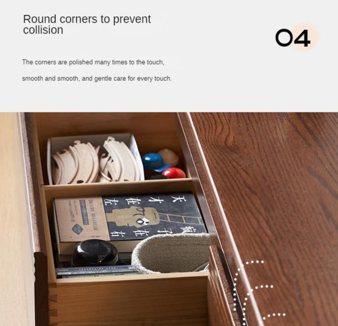 Oak Solid Wood Floor TV Cabinet.