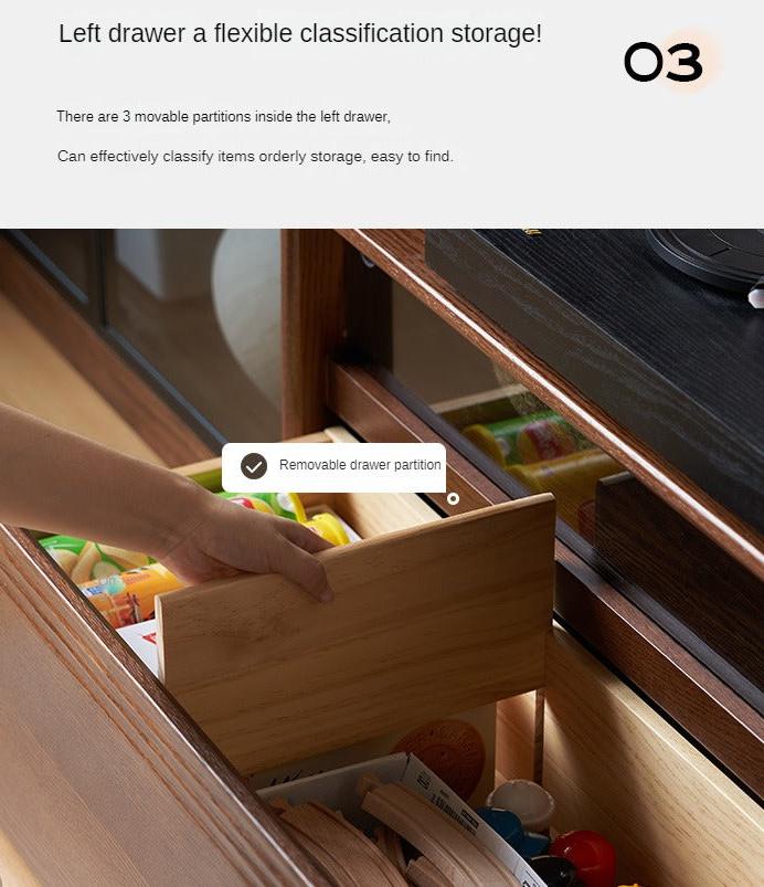 Oak Solid Wood Floor TV Cabinet.