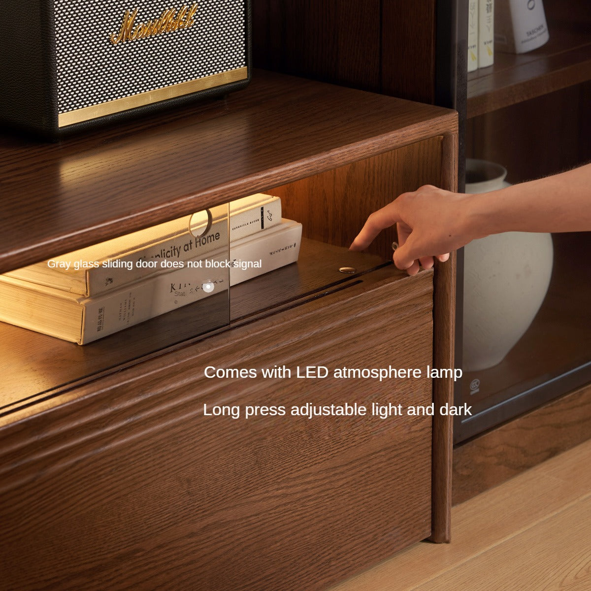 Oak Solid Wood Floor TV Cabinet.