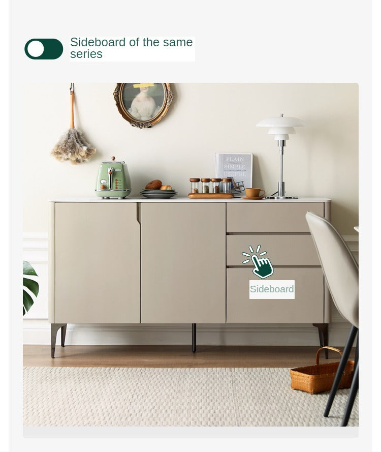 Poplar Solid Wood Light Luxury Dining Sideboard