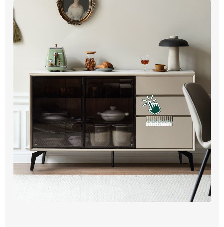 Poplar Solid Wood Light Luxury Dining Sideboard