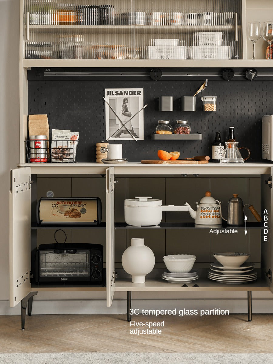 Poplar Solid Wood Light Luxury Dining Sideboard