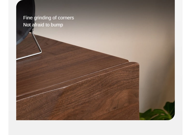 Black Walnut Solid Wood Wave Side Cabinet