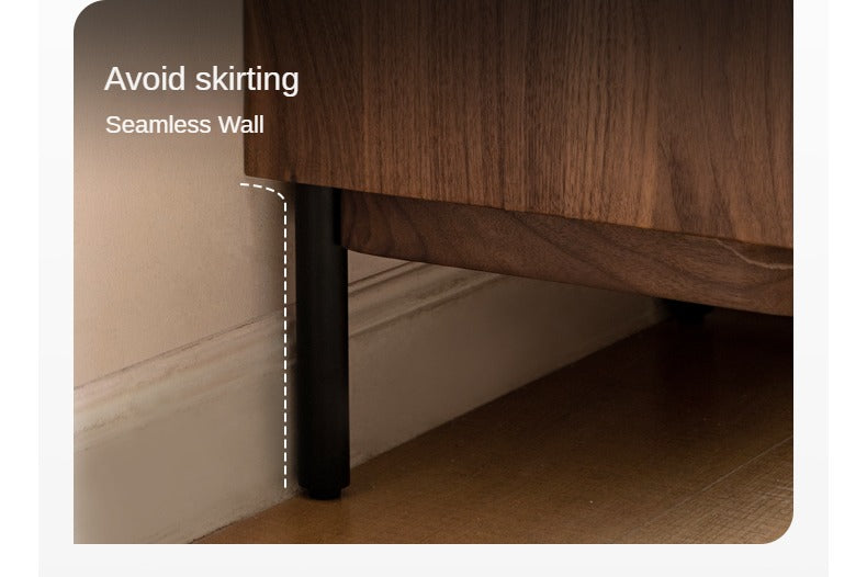 Black Walnut Solid Wood Wave Side Cabinet