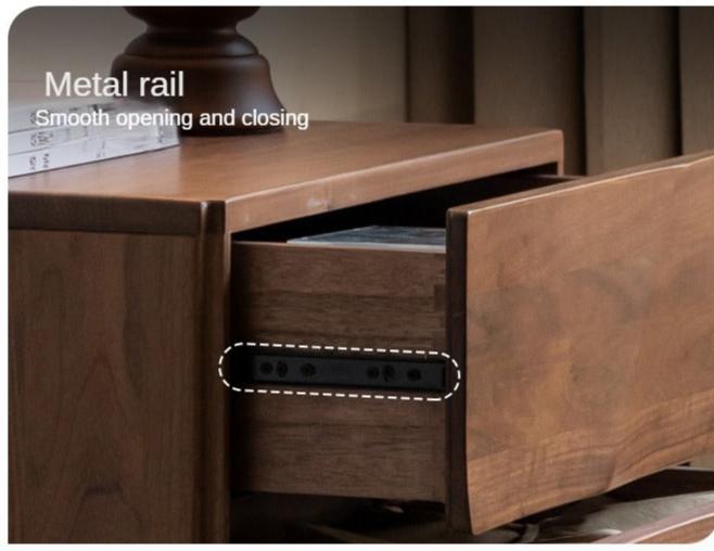 Black Walnut Solid Wood Wave Side Cabinet