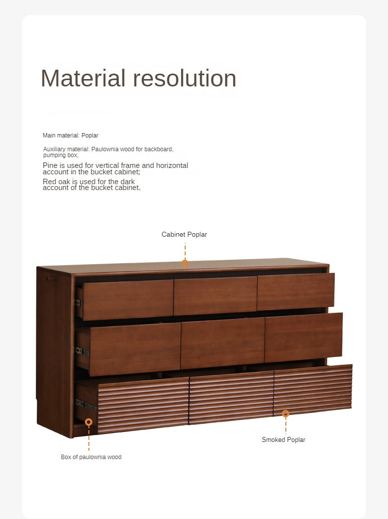 Tulipwood, Poplar Solid Wood Retro Style Drawers