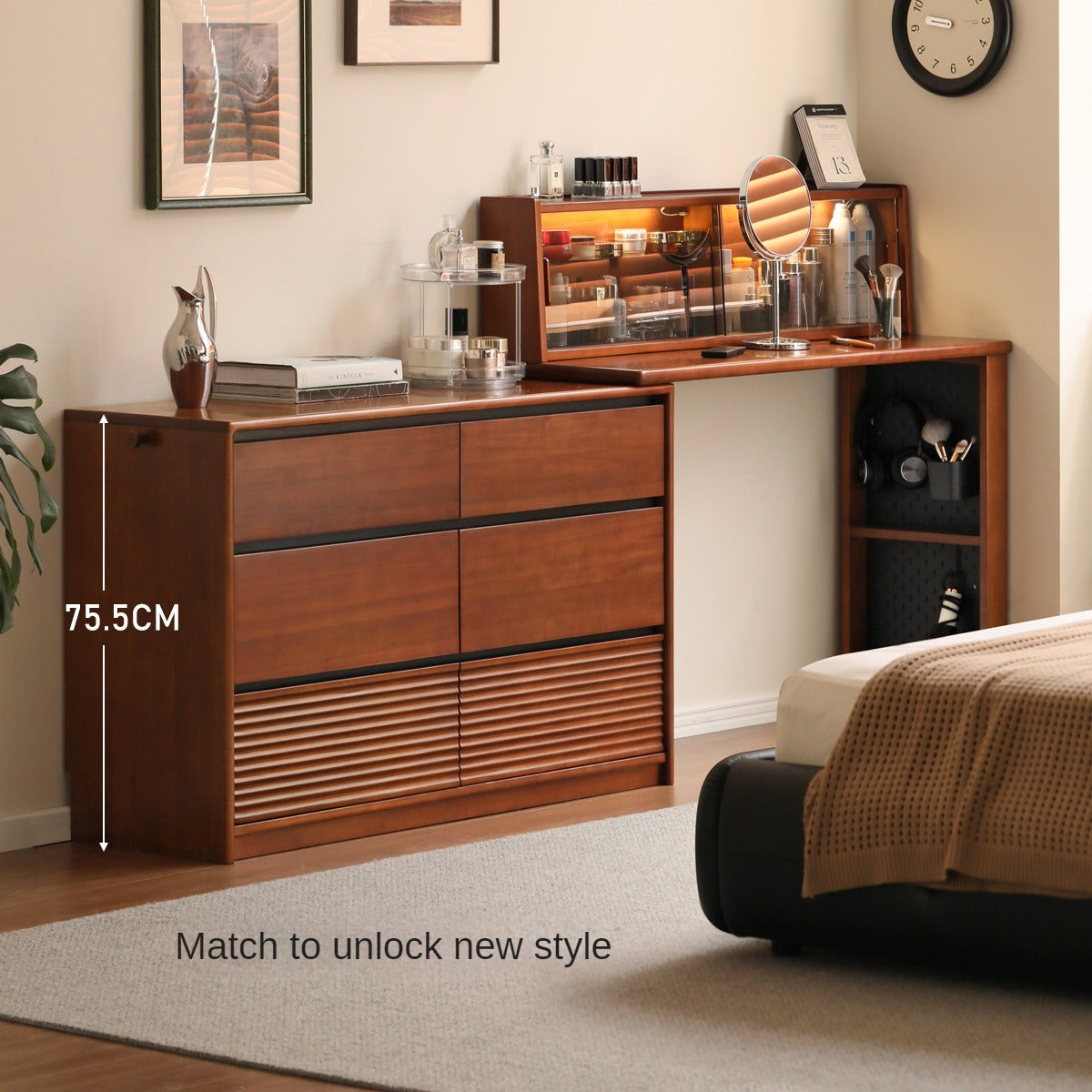 Tulipwood, Poplar Solid Wood Retro Style Drawers
